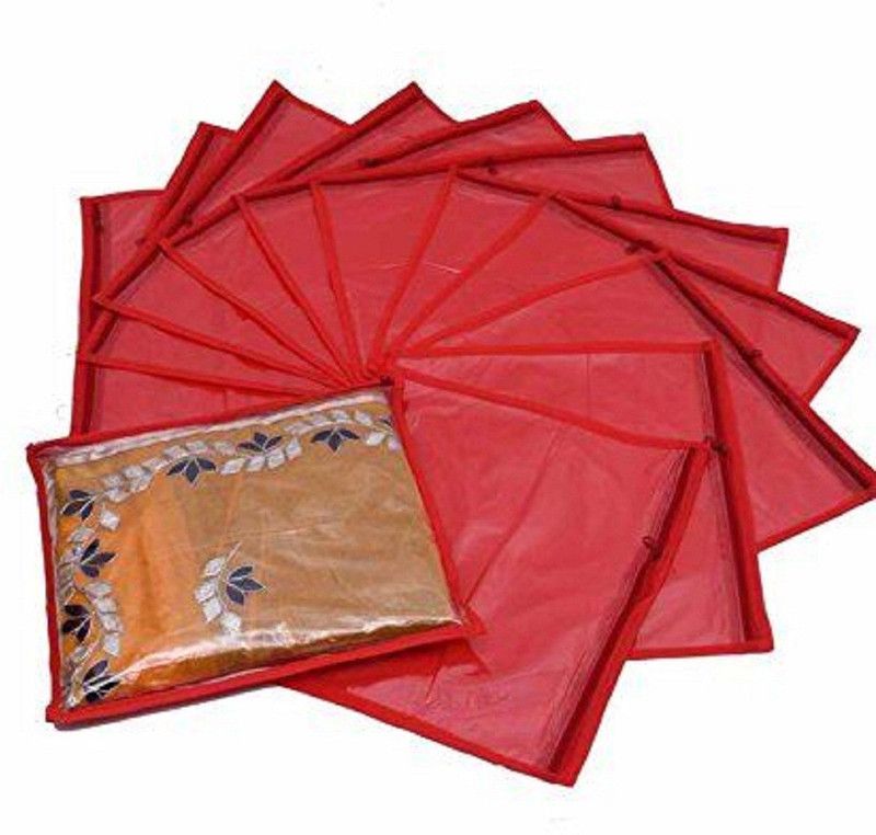 KUBER INDUSTRIES Designer " Single Saree Cover 12 pcs set (Red) VARIA0VA19_1  (Red)