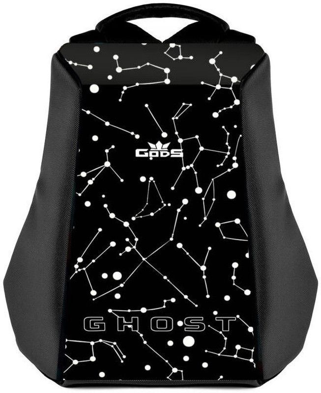 Medium 22 L Laptop Backpack Ghost Constellation -Anti-Theft  (Black)