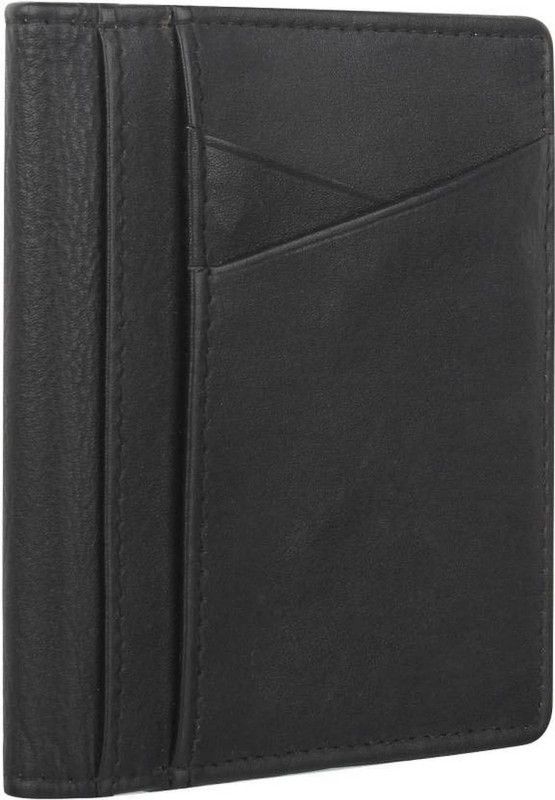 Men Black Genuine Leather RFID Card Holder - Mini  (16 Card Slots)
