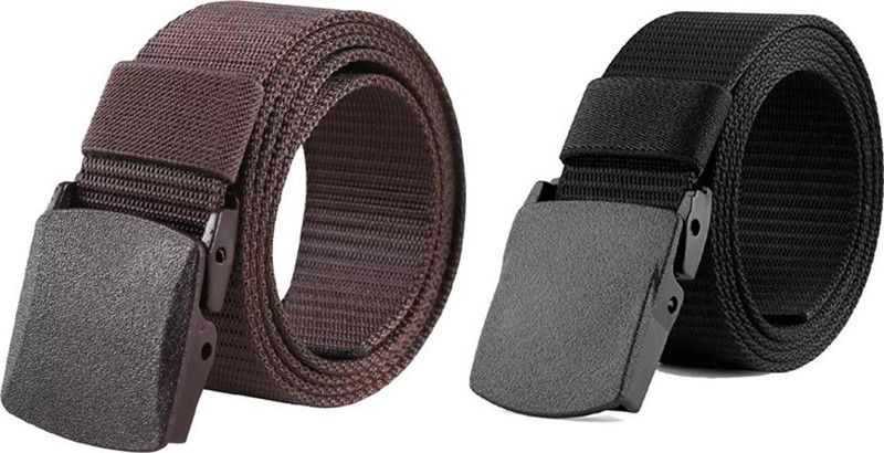 Men Casual Black, Brown Canvas Belt