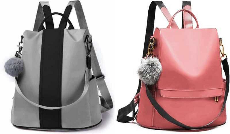 Party Wear Backpack Latest New Trendy Women And Girls 7 L No Backpack  (Grey, Pink)