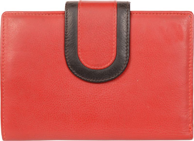 Women Casual, Trendy Red Genuine Leather Wallet - Regular Size  (6 Card Slots)