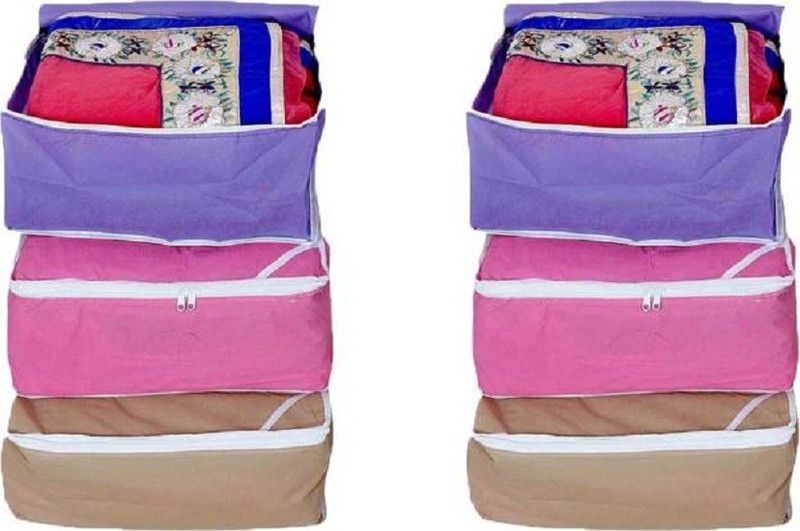 MOTHERLAND Regular Spacious Saree Covers (Pack of 6) MLSCC  (Purple, Pink, Multicolor)