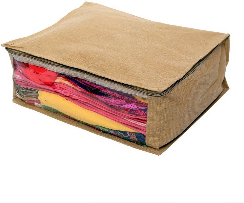 KUBER INDUSTRIES Designer Non Woven Saree Cover SKU004009  (Beige)