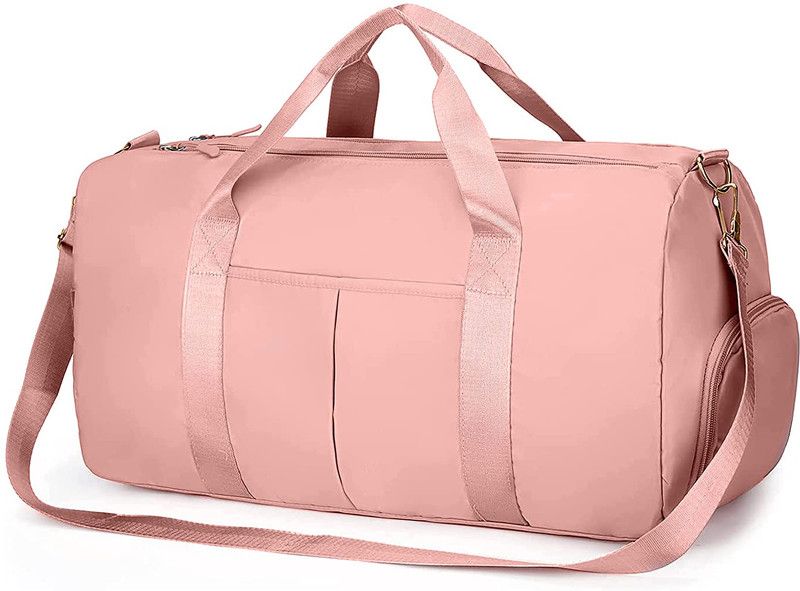 24 L Hand Duffel Bag - Foldable Travel Duffle Bag Sports Gym Shoulder Handbag - Pink - Regular Capacity