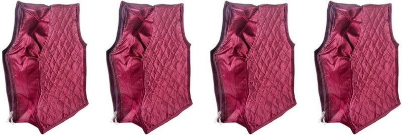 Aadhya Multipurpose Satin Blouse cover pack of 4 o  (Red)