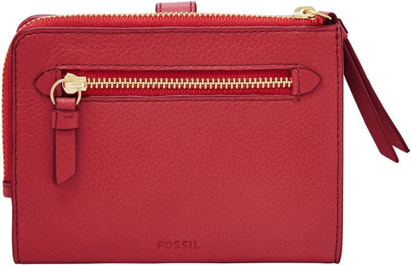 Women Red Genuine Leather Wallet - Mini  (4 Card Slots)