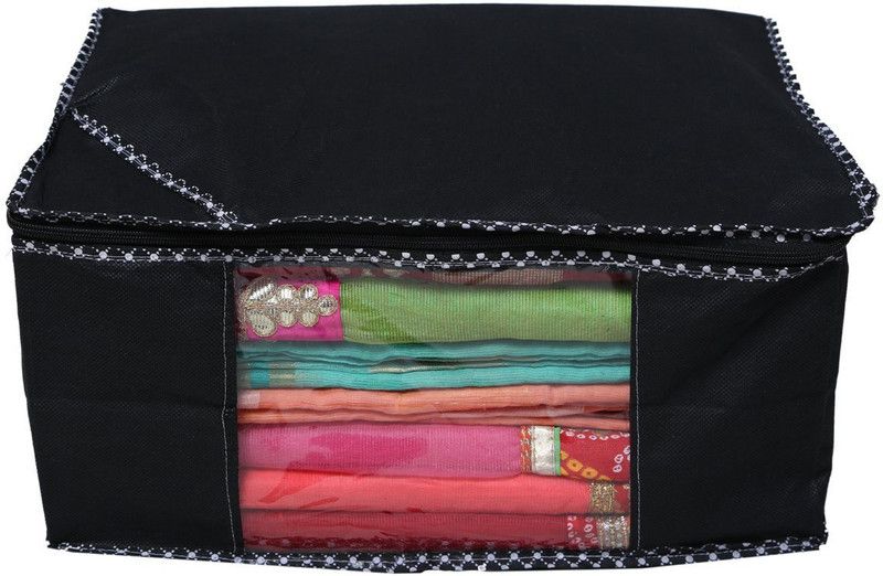 KUBER INDUSTRIES Designer " Saree Cover Combo 3 Pcs Set And Single Packing Saree Cover COMBHATHKADI18  (Black)