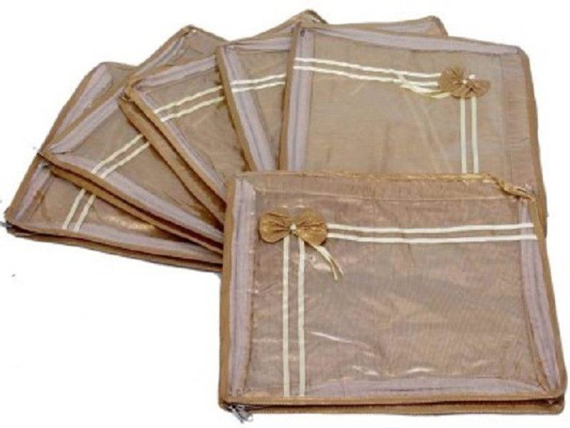 MOTHERLAND Golden Saree Cover (Set of 6) Exclusive Designer MLD1  (Golden)