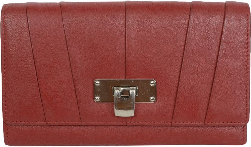 Women Casual, Formal Red Genuine Leather Wallet - Regular Size  (6 Card Slots)