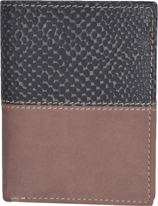 Men Brown, Black Genuine Leather Wallet - Mini  (7 Card Slots)