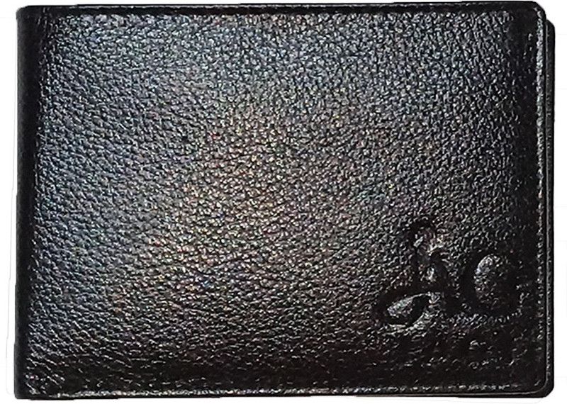 Men Formal Black Genuine Leather Wallet - Mini  (5 Card Slots)