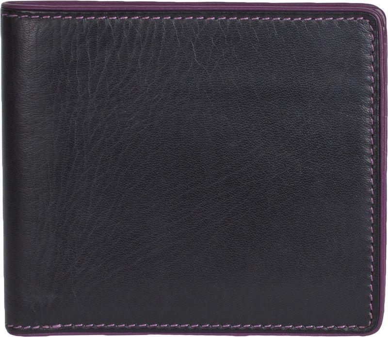 Men Black, Purple Genuine Leather Wallet - Regular Size  (9 Card Slots)