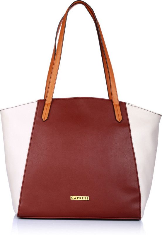 Women White, Maroon Hand-held Bag - Extra Spacious