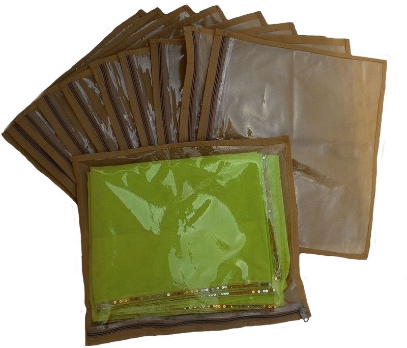 INDI BARGAIN Beize Non Woven Saree Cover  (Beize)