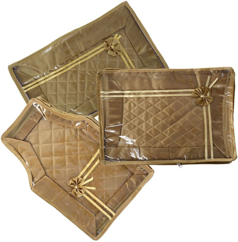 INDI BARGAIN Solid Quilted Wedding Set Garment cover set  (Golden)