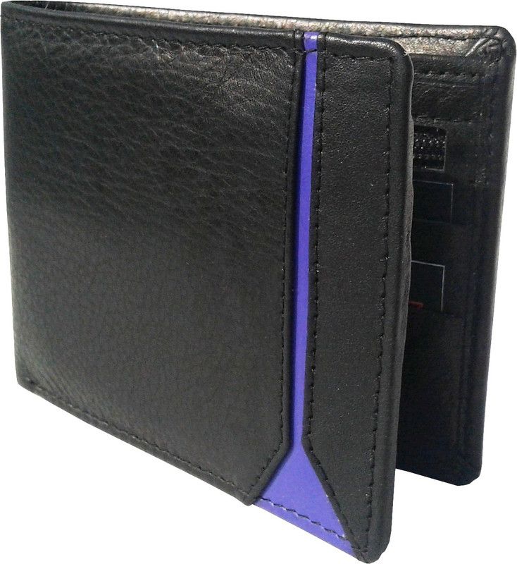 Men Black Genuine Leather RFID Wallet - Mini  (5 Card Slots)