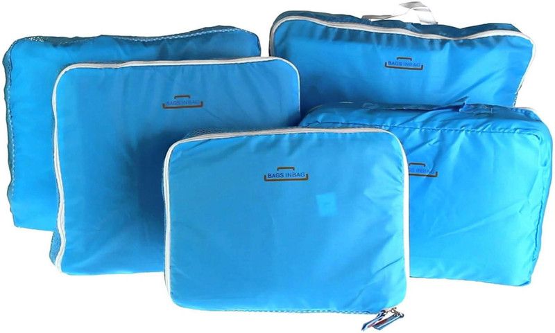 Global Bazarro Nylon Blue 5-piece Travelling Bag Set  (Blue)