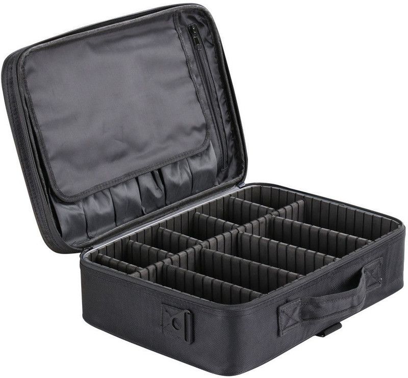 15 L Hand Duffel Bag - Professional Travel Vanity Case With Adjustable Partitions (Black, 40.5*28*13 Cm) - Black - Regular Capacity