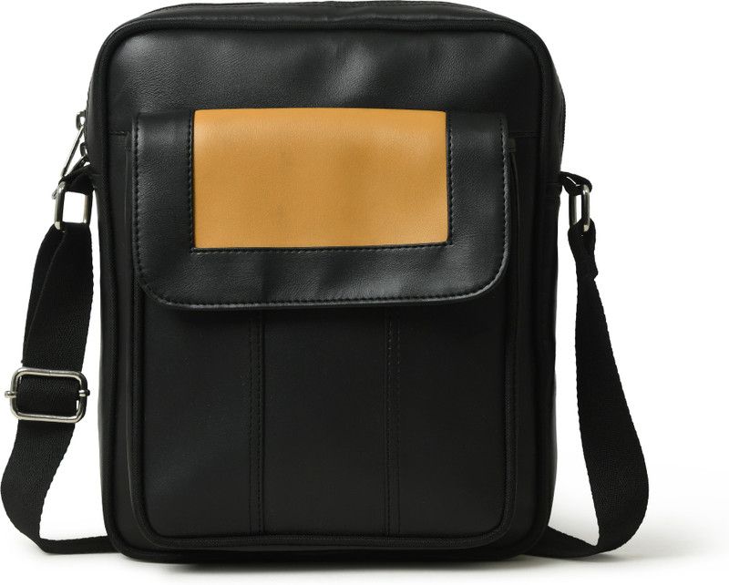 Black, Yellow Men & Women Messenger Bag
