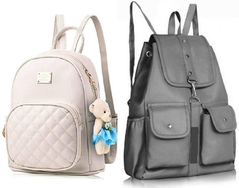 Party Wear Backpack Latest New Trendy Women And Girls 7 L No Backpack  (White, Grey)