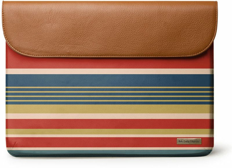 DailyObjects Mustard Stripey Red Laptop Bag  (Multicolor)