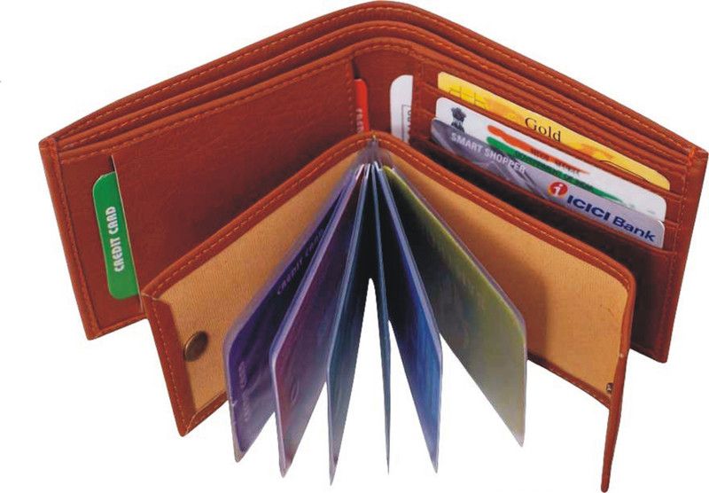 Men Casual, Formal, Travel, Evening/Party Tan Genuine Leather Wallet - Mini  (12 Card Slots)