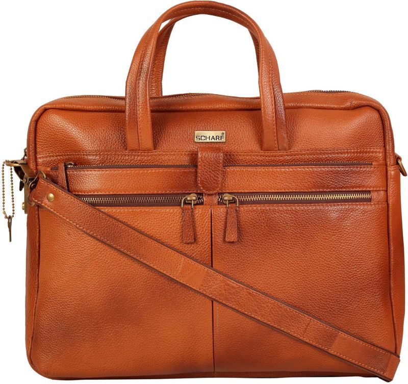 Sir Bernard - Lut Modern Trade 17" Laptop - Macbook Shoulder Messenger Bag Medium Briefcase - For Men & Women  (Tan)