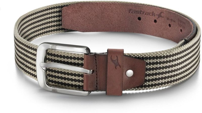 Boys Casual Brown, White Canvas Belt
