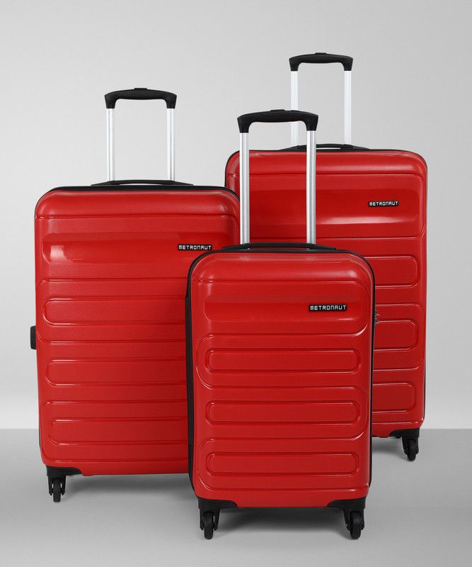 Hard Body Set of 3 Luggage - FLOW Set-3 (30 Inch+ 26 Inch+ 22 Inch) - Red