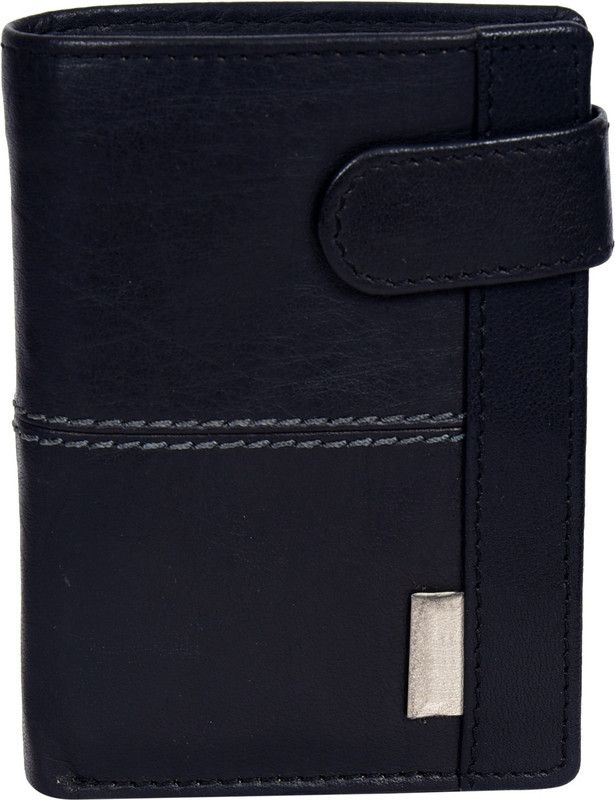 Men & Women Casual Black Genuine Leather Wallet - Mini  (6 Card Slots)