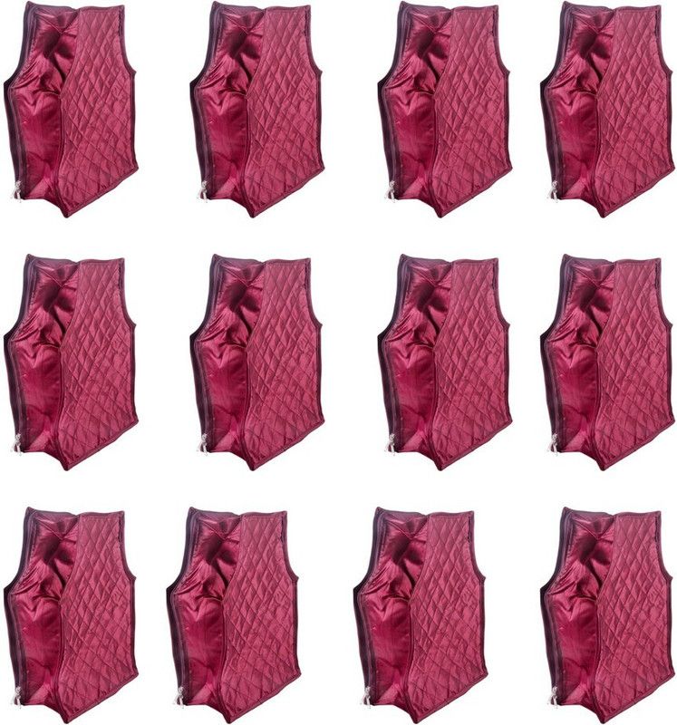 Aadhya Multipurpose Satin Blouse cover pack of 12 b  (Red)
