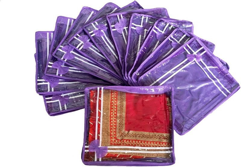 Prem Industries Saree Cover/ Lahenga Cover/ Wardrobe Organiser / Regular Clothes Bag Saree Cover/ Lahenga Cover/ Wardrobe Organiser / Regular Clothes Bag SK203  (Purple)
