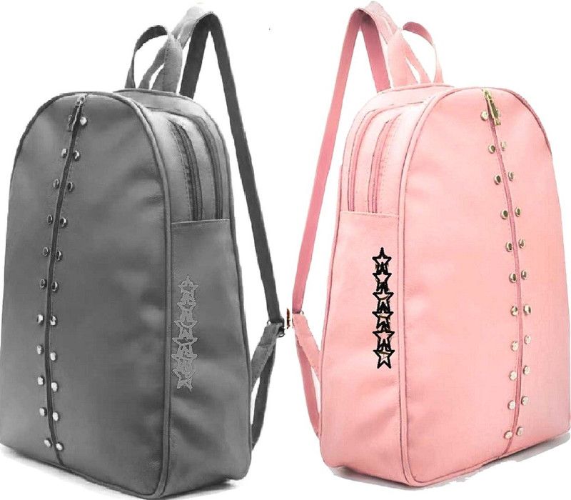Latest Pu Leather Trendy Backpack Used For Women & Girls Backpack 7 L No Backpack  (Purple, Grey)