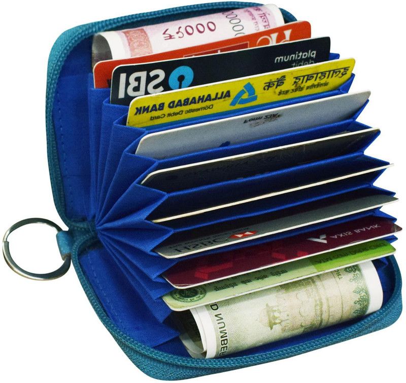 Women Casual Blue Genuine Leather Wallet  (9 Card Slots)