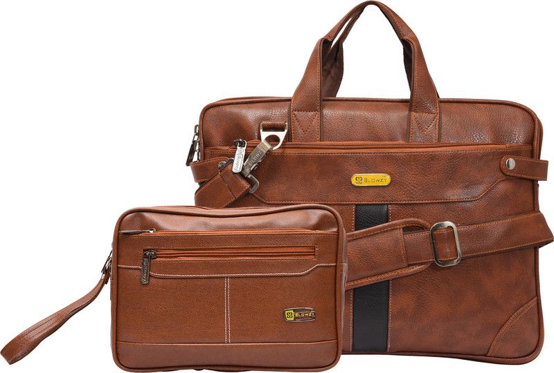 Blowzy Bags Expandable laptop Sling Bags 15.6 inches & Travel Accessories Hand Bags Waterproof Messenger Bag  (Tan, 8 L)