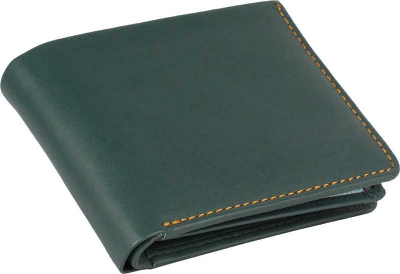 Men Green Genuine Leather RFID Wallet - Mini  (8 Card Slots)