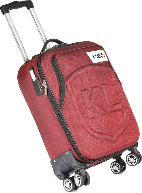 Small Cabin Suitcase (57 cm) - 4 Wheel Spinners, Expandable Bag with Combination Lock, (LB-R-121) - Red