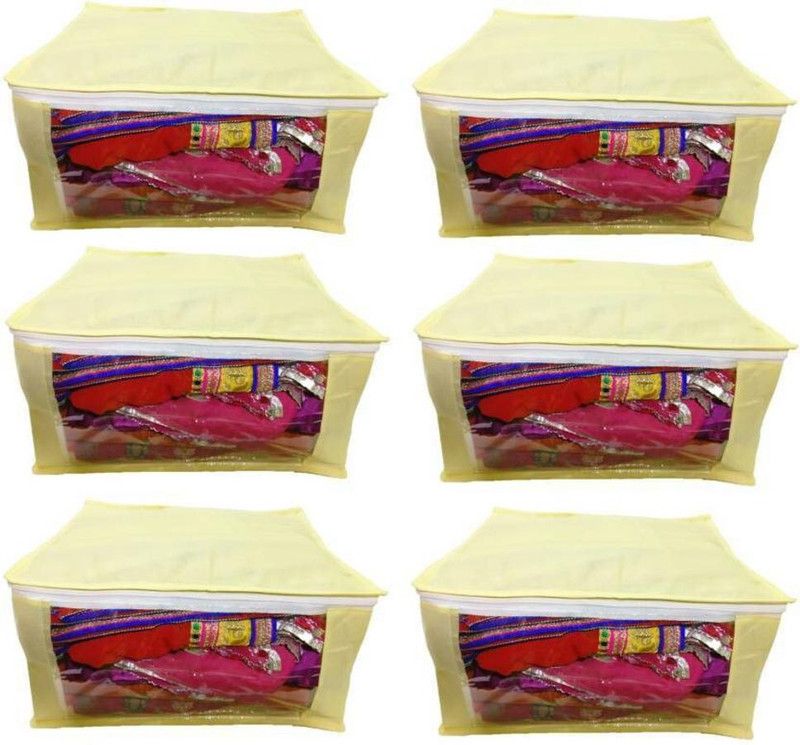 Aadhya Designer Non Woven 6 SAREECOVERS j  (Yellow)