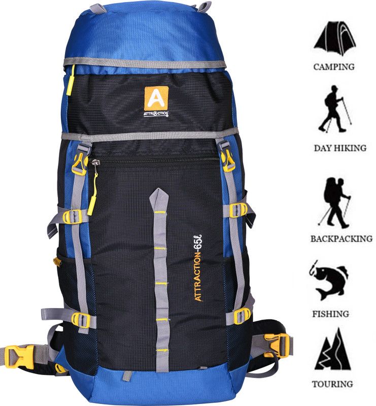 65L TRAVEL BACKPACK FOR OUTDOOR SPORT HIKING TREKKING BAG CAMPING Rucksack - 65 L  (Blue)