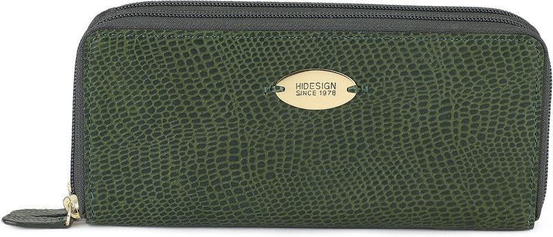 Women Green Genuine Leather Wallet - Mini  (8 Card Slots)