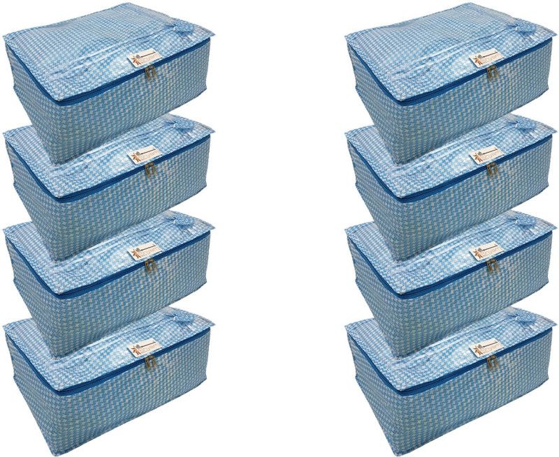 Shree Shyam Products Non Woven Printed Box Saree Cover Set of 8 PCS Capacity of 5 Sarees (SS-110_BLUE_8 PCS)  (Blue)