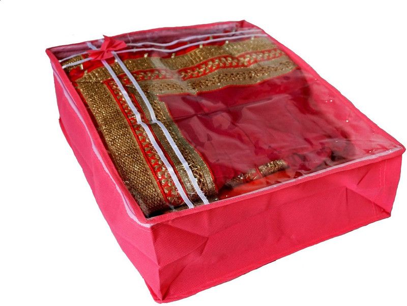 Prem Industries Saree Cover/ Lahenga Cover/ Wardrobe Organiser / Regular Clothes Bag Saree Cover/ Lahenga Cover/ Wardrobe Organiser / Regular Clothes Bag SK0131  (Pink)