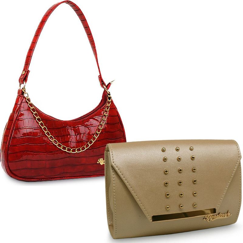 Red, Gold Sling Bag CROCO Fragrance Cross body Chain Sling bag - Red & Gold NN  (Pack of 2)