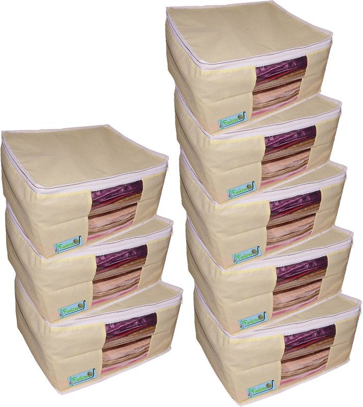 Ajabh High Qulity Pack of 8pcsmultipurpose 9inch" saree/garments cover skcp0108  (Cream)