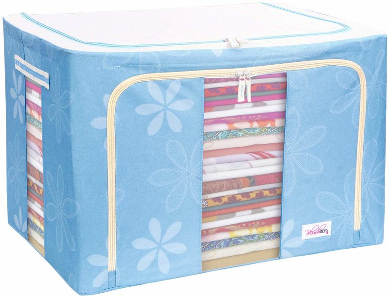 BlushBEES Foldable Cloth Storage Box for Blankets, Quilts, Woolens, Sarees etc 100 Litre Capacity.(Blue)  (Blue)