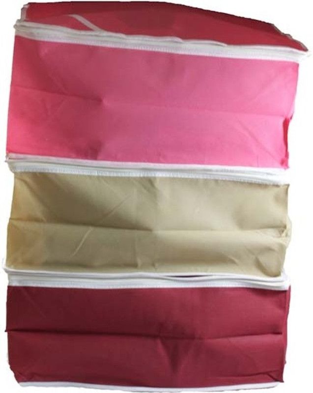 Ombags & More Handmade Saree Cover Set Of 3 maroon01  (Multicolor)