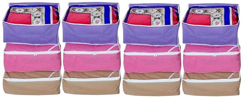 KUBER INDUSTRIES Designer Saree Cover Non Wooven Material Set Of 12 Pcs MKUSC403  (Multicolor)