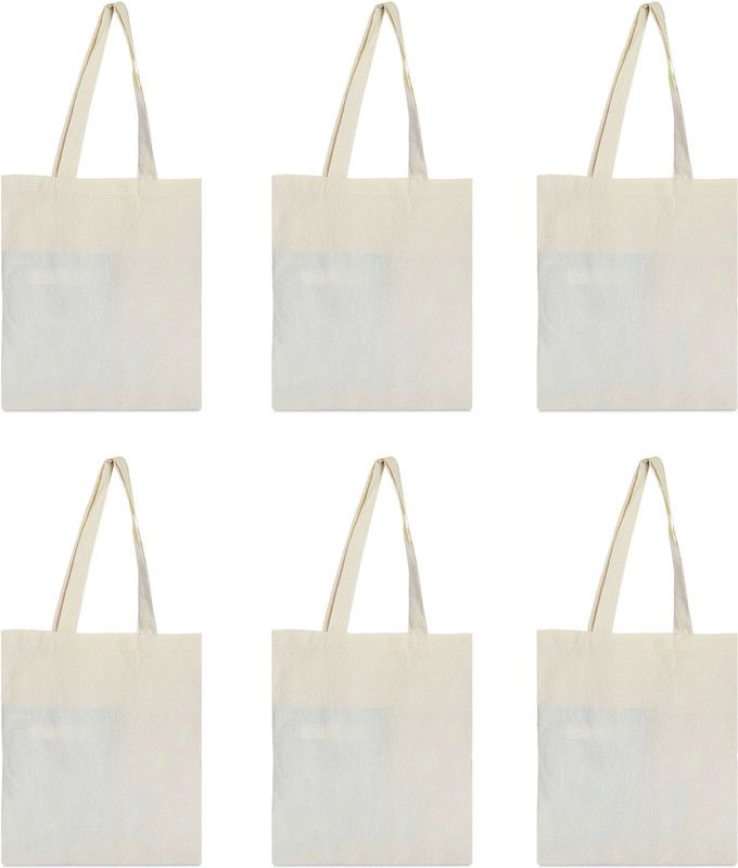 Women White Tote  (Pack of: 6)