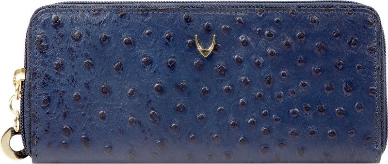 Women Blue Genuine Leather Wallet - Regular Size  (8 Card Slots)